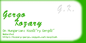 gergo kozary business card